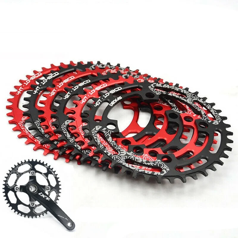 DECKAS 104BCD MTB Chain ring Mountain Road Bike Narrow Wide Single Speed Chain ring Bicycle 40T-52T Chainwheel with bolts, Black/red
DECKAS 104BCD MTB Chain ring Mountain Road Bike Narrow Wide Single Speed Chain ring Bicycle 40T-52T Chainwheel with bolts, Black/red