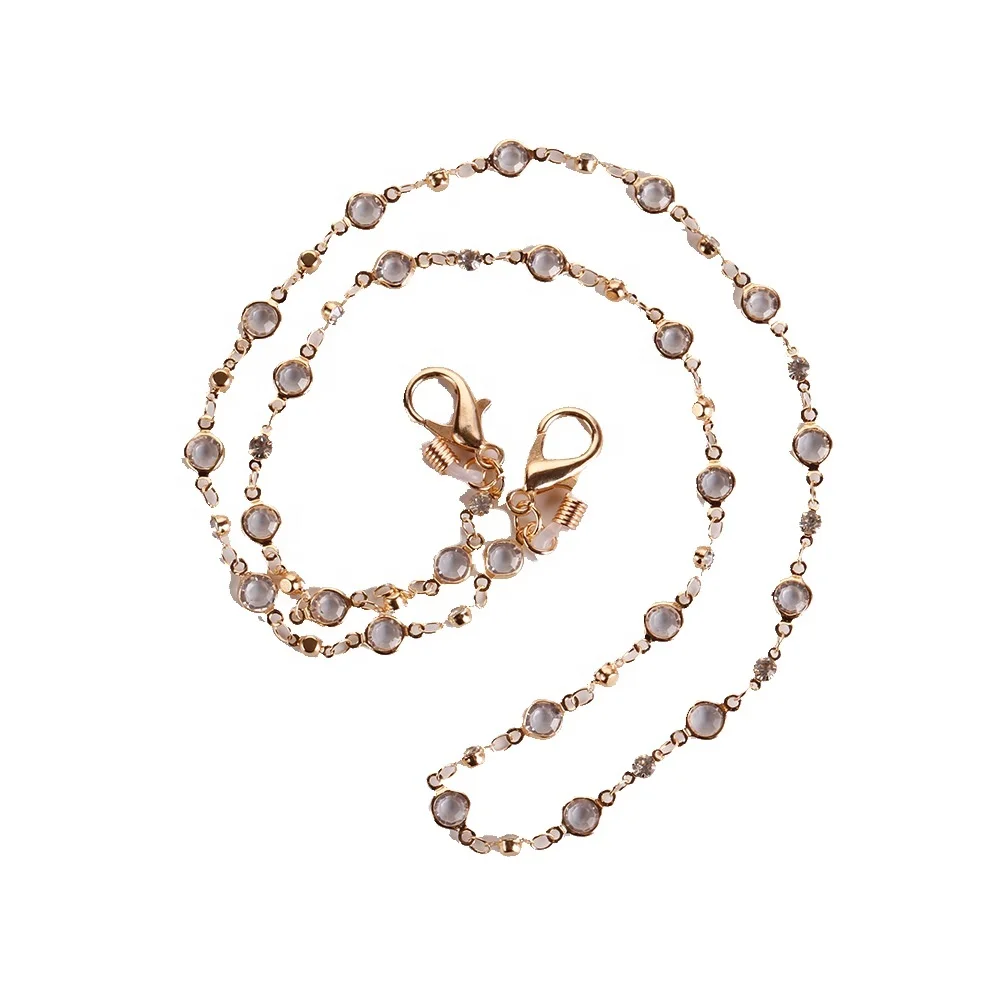 2021 Hot Sale Faceted Crystal Beads Glasses Anti Slip And Face Cover Protector Holder Gold Plating Chains Necklace Wholesale
2021 Hot Sale Faceted Crystal Beads Glasses Anti Slip And Face Cover Protector Holder Gold Plating Chains Necklace Wholesale