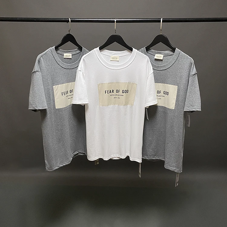

FEAR OF GOD The sixth season of the main line chest patch short-sleeved T-shirt Kanye male and female couples high street style, Customized colors