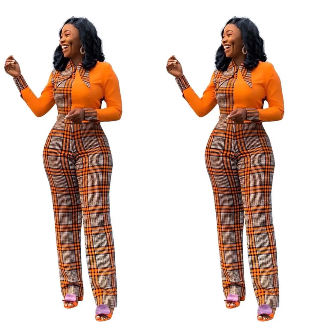 Mother's outfit Amazon explosive temperament lattice printed jumpsuit long-sleeved women's clothing, Picture color
Mother's outfit Amazon explosive temperament lattice printed jumpsuit long-sleeved women's clothing, Picture color