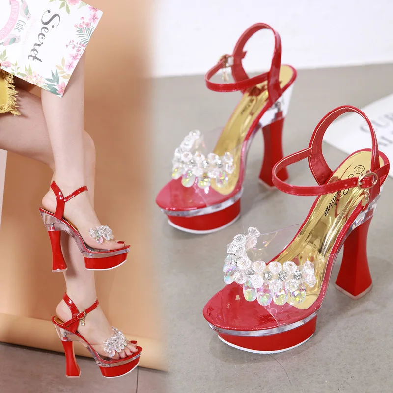 Rhinestone Wedge Sandals Women Summer Platform Platform Sexy Sandals Gem Transparent Strap Sandals
Rhinestone Wedge Sandals Women Summer Platform Platform Sexy Sandals Gem Transparent Strap Sandals