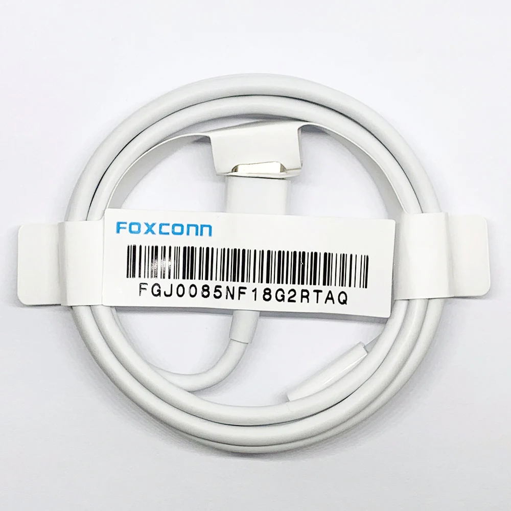 

Original Foxconn 1M usb c PD fast charging cable type c to c 8pin charger cable for iphone 11 12 pro max ipad 7 8 X XR, White