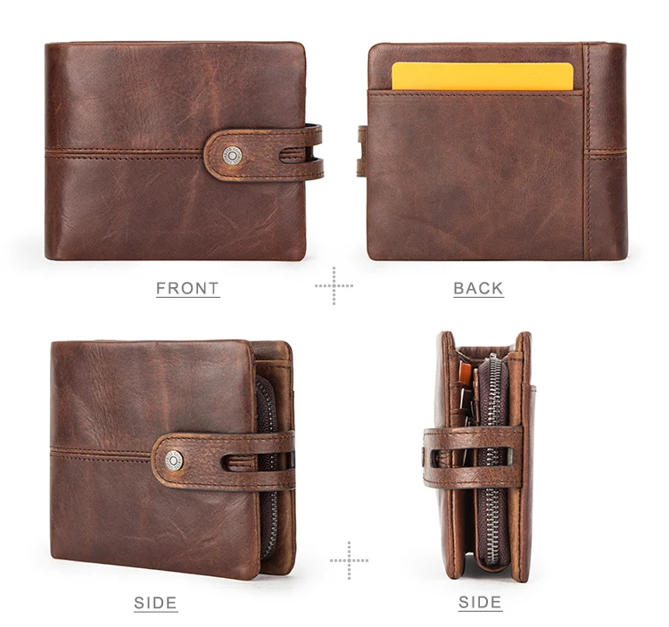 Contact's Genuine Leather Wallet for Men RFID Blocking Bifold with Coin Pocket