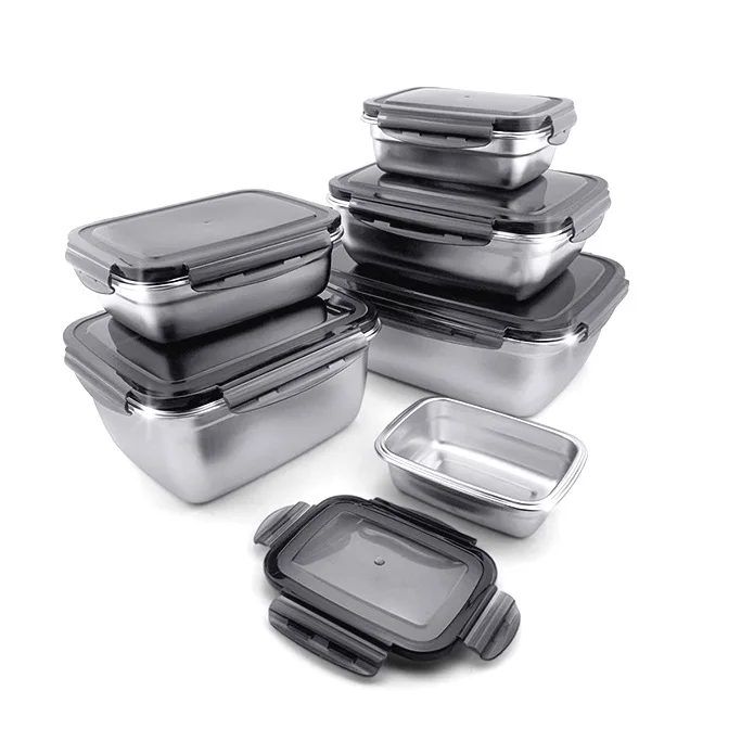 304 Stainless Steel Environmentally dishwasher leakproof Airtight Lunch Box food storage container set with locking lid
304 Stainless Steel Environmentally dishwasher leakproof Airtight Lunch Box food storage container set with locking lid