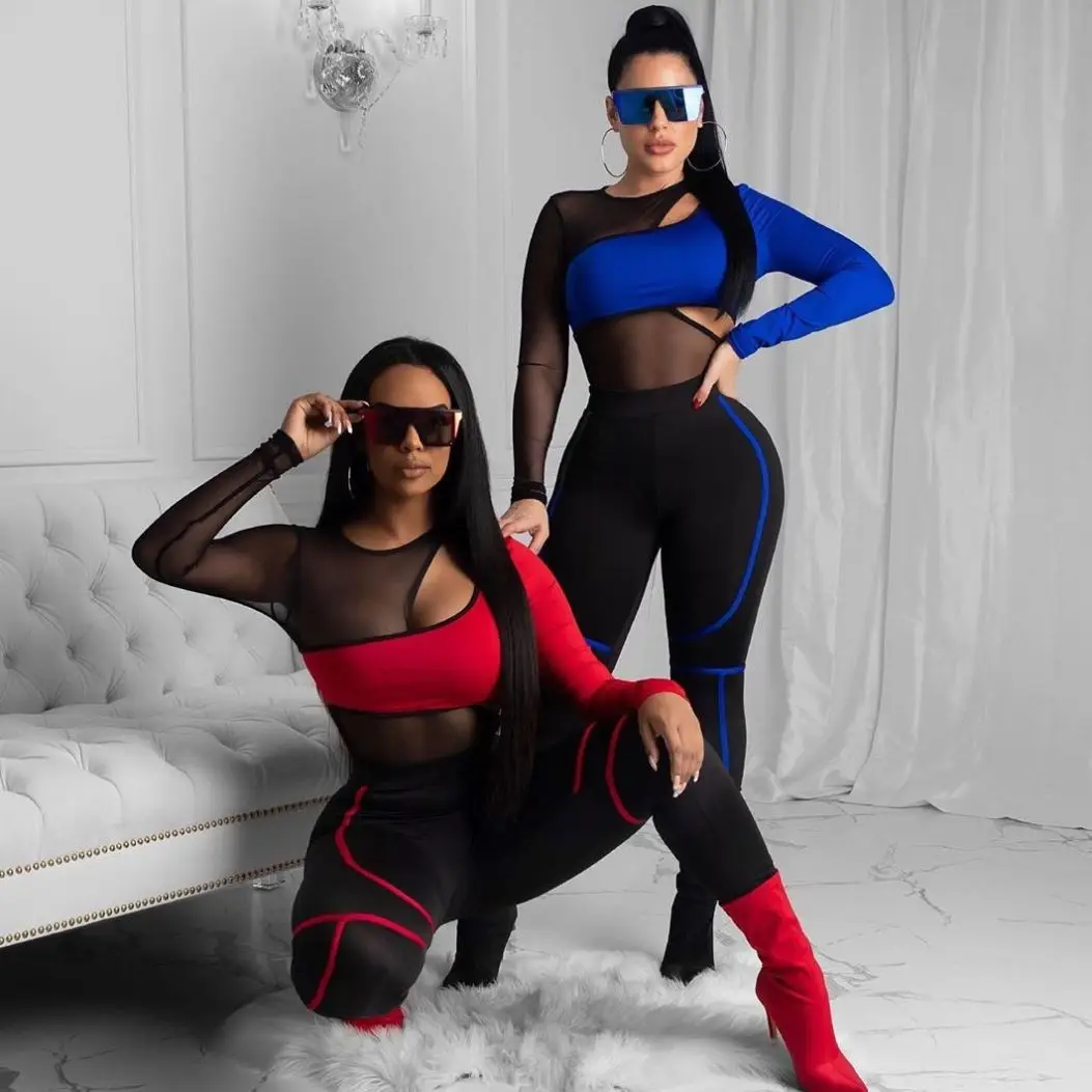 Stacked Mesh Two Piece Set Women Streetwear Off Shoulder Tops+High Waist Pants Skinny Slim Sexy Clubwear Outfits, Red/blue/pink/purple/orange/green
Stacked Mesh Two Piece Set Women Streetwear Off Shoulder Tops+High Waist Pants Skinny Slim Sexy Clubwear Outfits, Red/blue/pink/purple/orange/green