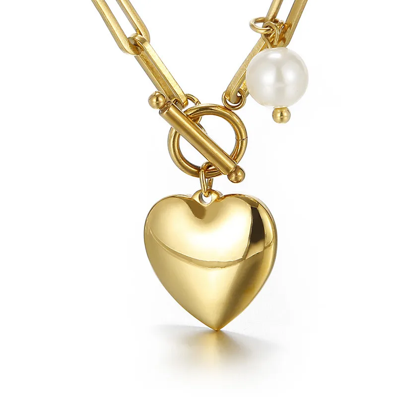 Wholesale Gold Plated Newest OT Buckle Heart Pearl Memory Couples Pendant Stainless Steel Necklace
Wholesale Gold Plated Newest OT Buckle Heart Pearl Memory Couples Pendant Stainless Steel Necklace
