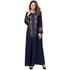Wholesales Latest Factory Sells Middle Eastern Muslim Robes Long-sleeved Embroidered Dresses Abaya Maxi Dress
