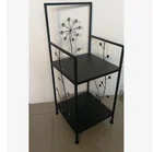 Accent Metal Corner Backer Rack with Mesh Design Storage Shelves