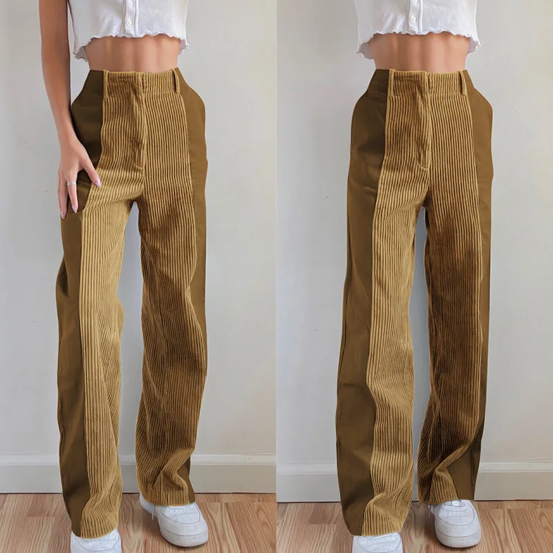 autumn winter new fashion corduroy patchwork wide leg pants women high waist slim long trousers female streetwear clothing
autumn winter new fashion corduroy patchwork wide leg pants women high waist slim long trousers female streetwear clothing