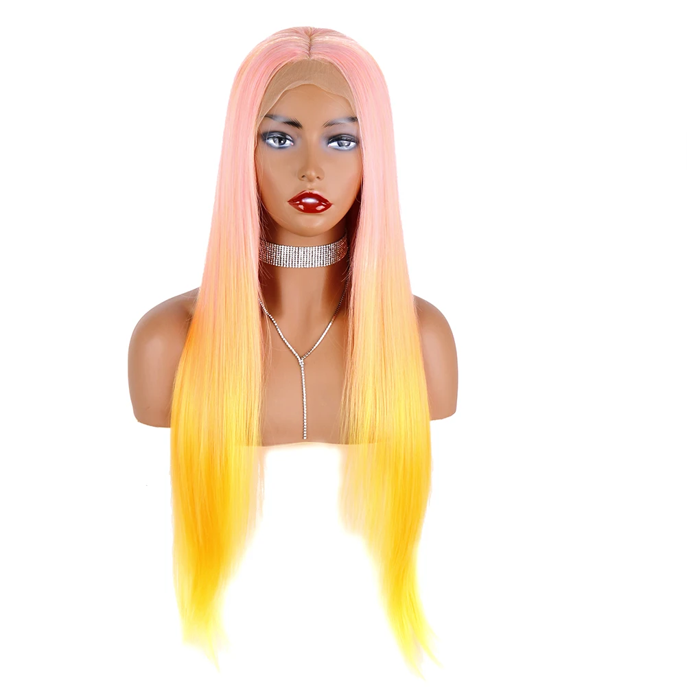 Wholesale Pink Ombre Yellow Synthetic Lace Frontal Wig Transparent Laced Front Hair Wigs Vendor
Wholesale Pink Ombre Yellow Synthetic Lace Frontal Wig Transparent Laced Front Hair Wigs Vendor