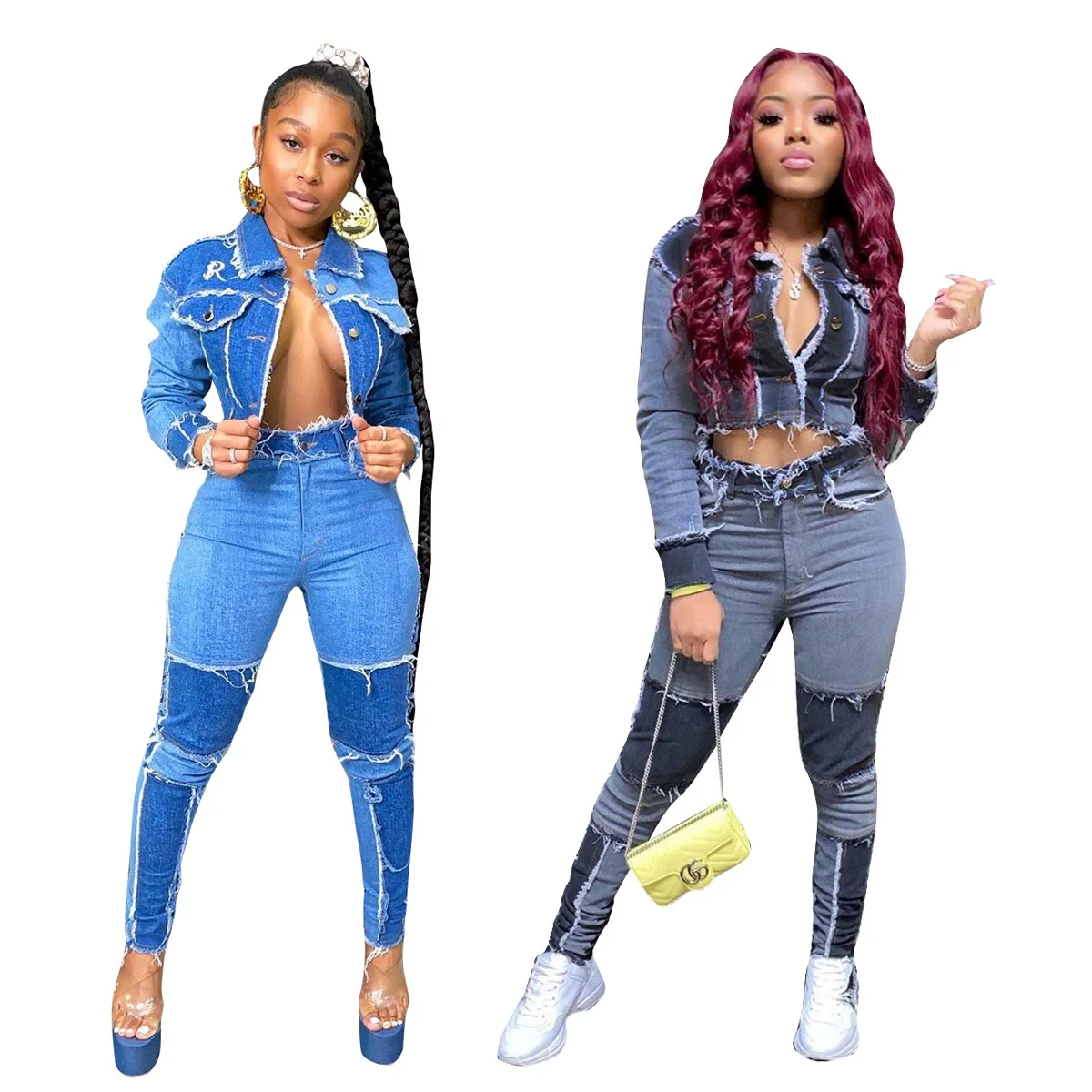 Women Fashion Fall Clothing 2 Piece Set Outfits Sexy Two Piece Set Pants Women Winter Girl Jeans Jackets Coats Denim Sets
Women Fashion Fall Clothing 2 Piece Set Outfits Sexy Two Piece Set Pants Women Winter Girl Jeans Jackets Coats Denim Sets