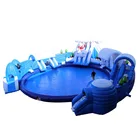 Ice World Inflatable Snow Slide With Inflatable Swimming Pool Water Park For kids and adults