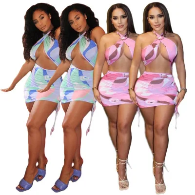 2021 New Printed Halter Drawstring Pleated Crop Sexy clothes Women Clothing Summer Casual Dresses, Shown
2021 New Printed Halter Drawstring Pleated Crop Sexy clothes Women Clothing Summer Casual Dresses, Shown