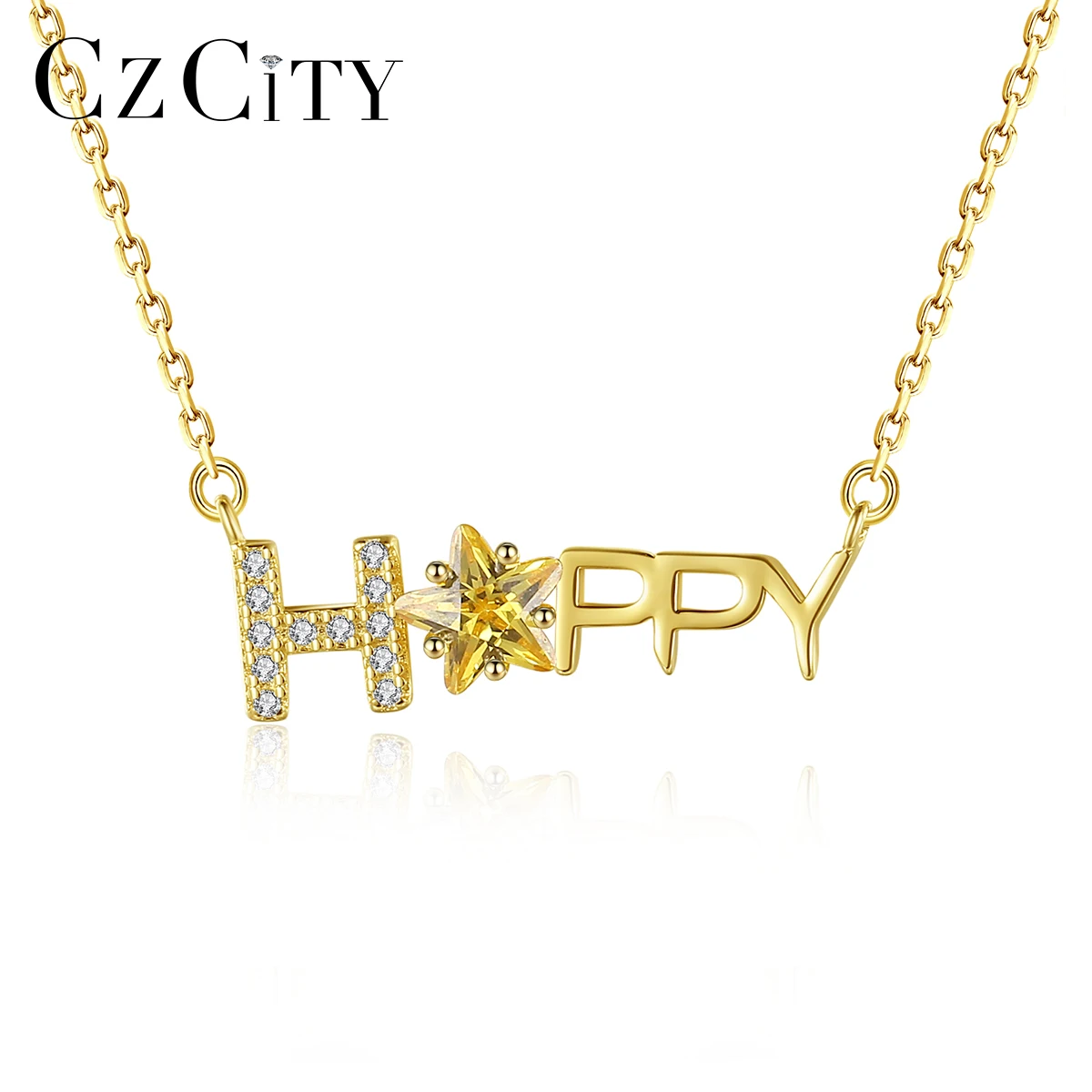 CZCITY Unique Design Woman Gold Plated Jewelry Cute Fashion Accessory Letter Pendant Necklace
CZCITY Unique Design Woman Gold Plated Jewelry Cute Fashion Accessory Letter Pendant Necklace