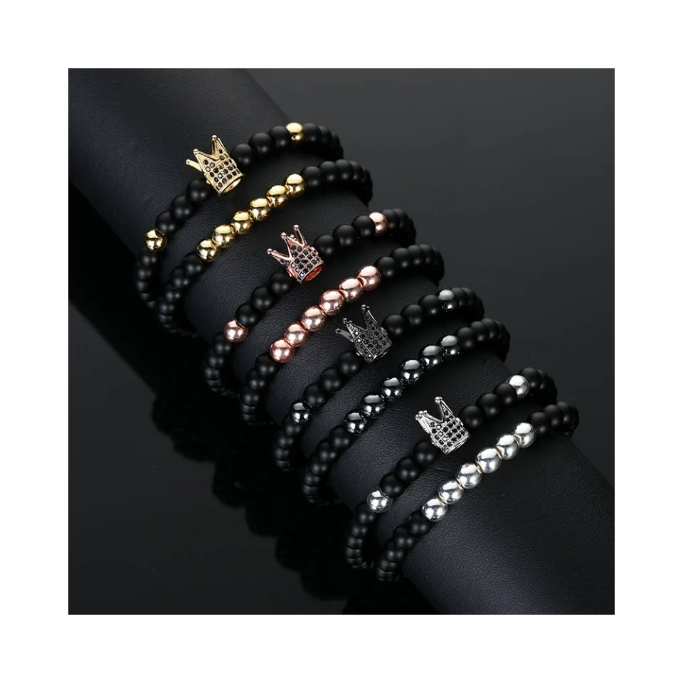 HP Inlaid crown frosted black beads bracelet brass bracelet alloy crown charm for bracelet
HP Inlaid crown frosted black beads bracelet brass bracelet alloy crown charm for bracelet