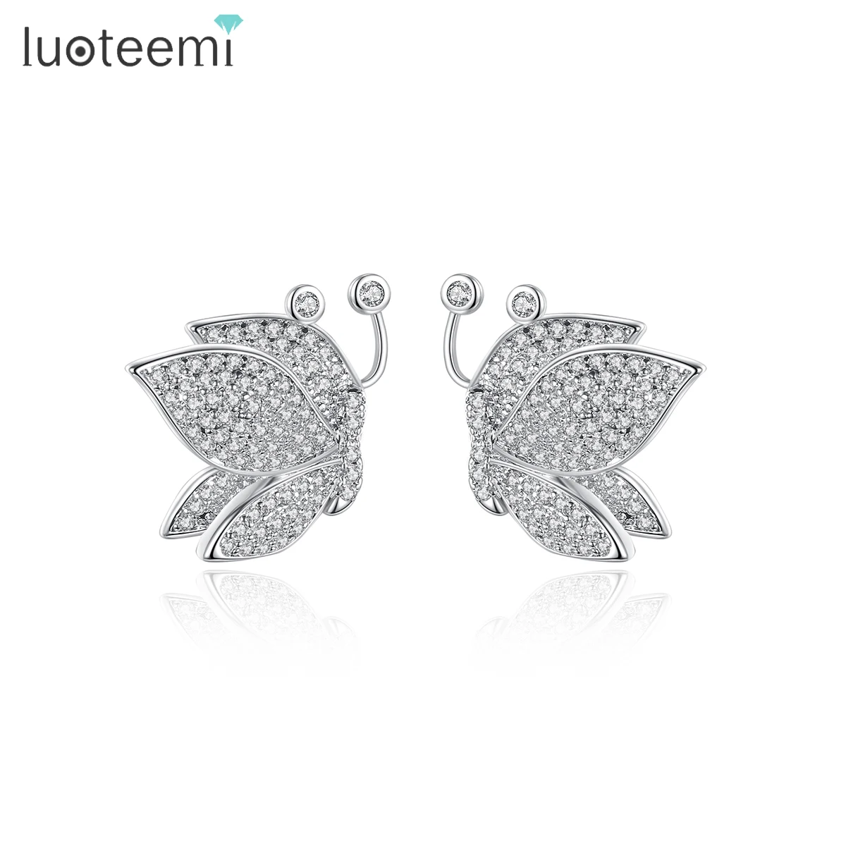 LUOTEEMI Stud Dangle Silver Christmas Jewelry Cubic Zirconia Fancy For Party Girl Butterfly Earring
LUOTEEMI Stud Dangle Silver Christmas Jewelry Cubic Zirconia Fancy For Party Girl Butterfly Earring