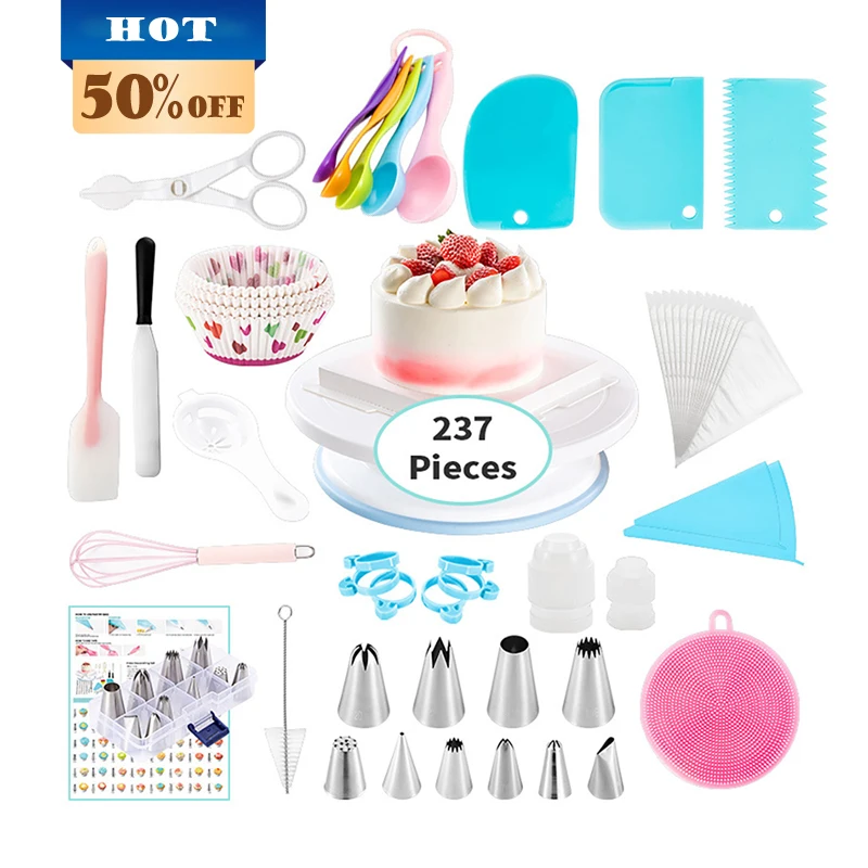 237 pcs cake decorating tools set with bag stainless steel piping nozzles supplies pastry kit cake decorating tools
237 pcs cake decorating tools set with bag stainless steel piping nozzles supplies pastry kit cake decorating tools