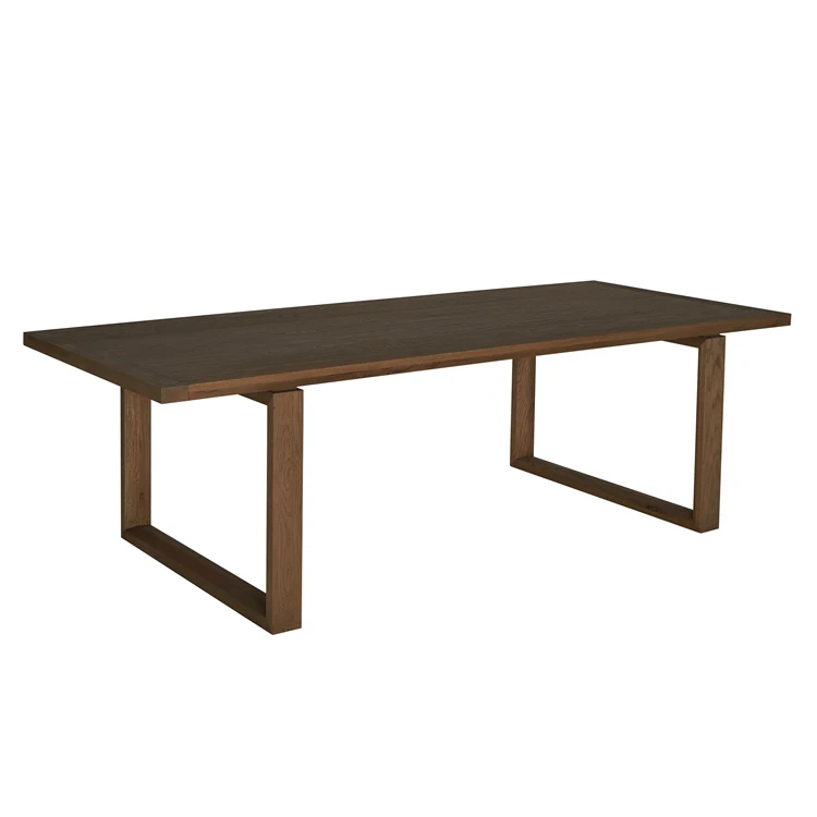 French home furniture rectangular solid oak wood dining table