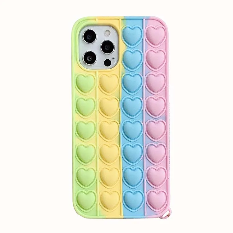 Push-pop bubble fidget mobile phone protective shell 3D soft silicone rainbow toys relesase stress phone cover
Push-pop bubble fidget mobile phone protective shell 3D soft silicone rainbow toys relesase stress phone cover