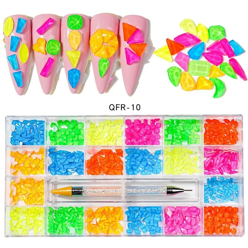 21Grids/Box Nail Art Rhinestones+1pc Dotting Pen Crystal Luminous Set Flatback Crystal Diamond Charms Nail Decorations Wholesale, As pictures
21Grids/Box Nail Art Rhinestones+1pc Dotting Pen Crystal Luminous Set Flatback Crystal Diamond Charms Nail Decorations Wholesale, As pictures