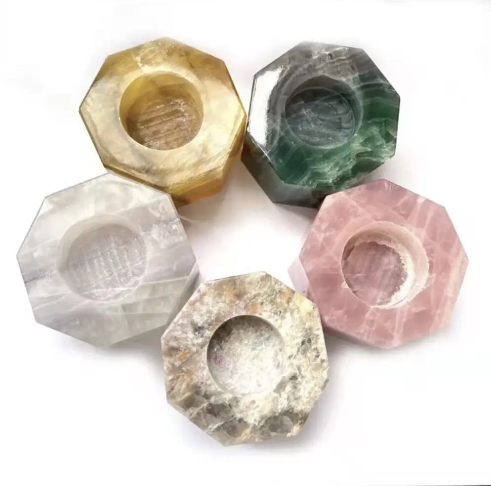 Hot Sale Natural Polishing Candle Holder Hand Carved Crystal Craft Rose Quartz Candlestick For Decoration
Hot Sale Natural Polishing Candle Holder Hand Carved Crystal Craft Rose Quartz Candlestick For Decoration