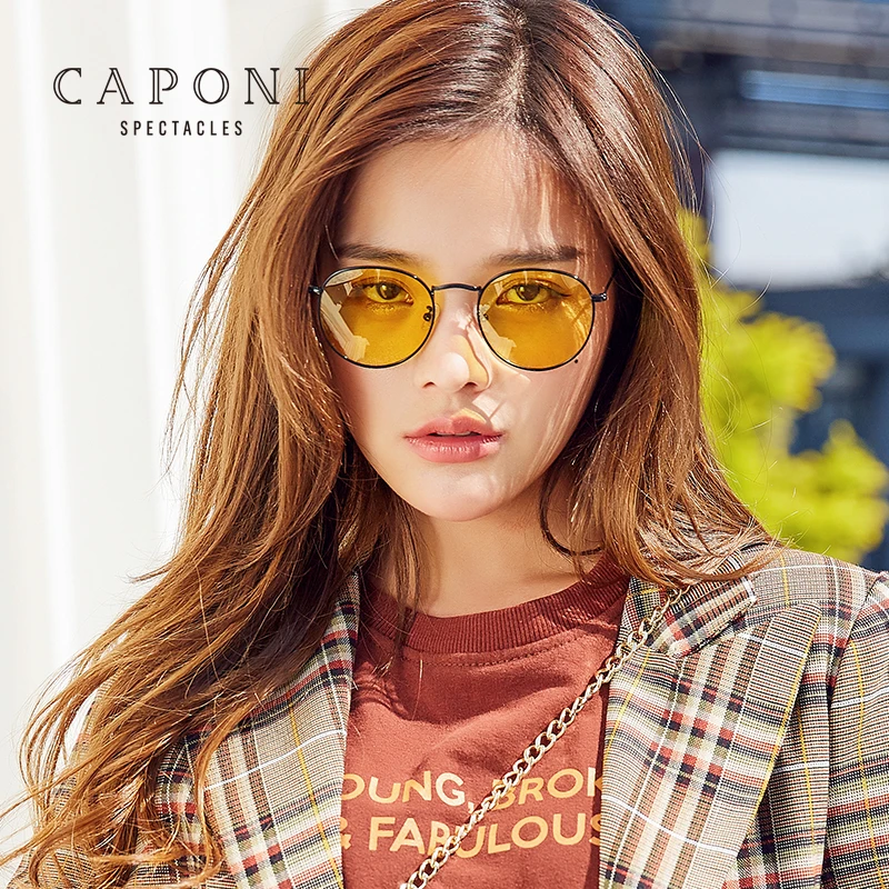 CAPONI 2020 New Design Round Unisex Metal Frame Sun Glasses Women Shades Luxury Retro UV400 Polarized Colorful Sunglasses Men
CAPONI 2020 New Design Round Unisex Metal Frame Sun Glasses Women Shades Luxury Retro UV400 Polarized Colorful Sunglasses Men