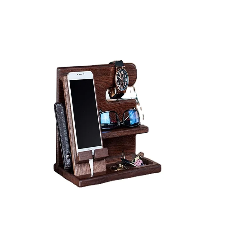 Phone stand watch holder base nightstand charging docking station wood holder key, Wood color
Phone stand watch holder base nightstand charging docking station wood holder key, Wood color