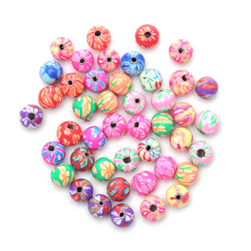 Wholesale Jewelry Accessories Diy Beaded 100pcs Colorful Printed Polymer Clay Round Beads For Making Bracelet Necklace Earrings
Wholesale Jewelry Accessories Diy Beaded 100pcs Colorful Printed Polymer Clay Round Beads For Making Bracelet Necklace Earrings