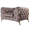 Foshan sofa company velvet chesterfield sofa with metal legs tufted sofa living room furniture