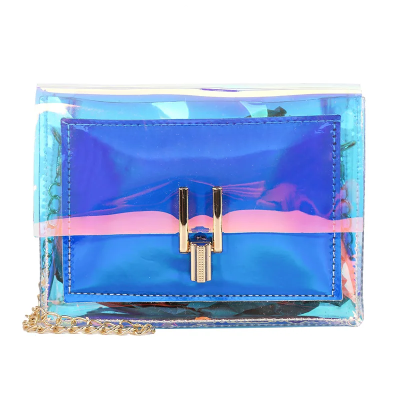 New Laser Young Girls Fashion Clear PVC Shoulder Bag INS Style Chain Crossbody Bag Holographic Laser Women Bar Jelly Handbag
New Laser Young Girls Fashion Clear PVC Shoulder Bag INS Style Chain Crossbody Bag Holographic Laser Women Bar Jelly Handbag