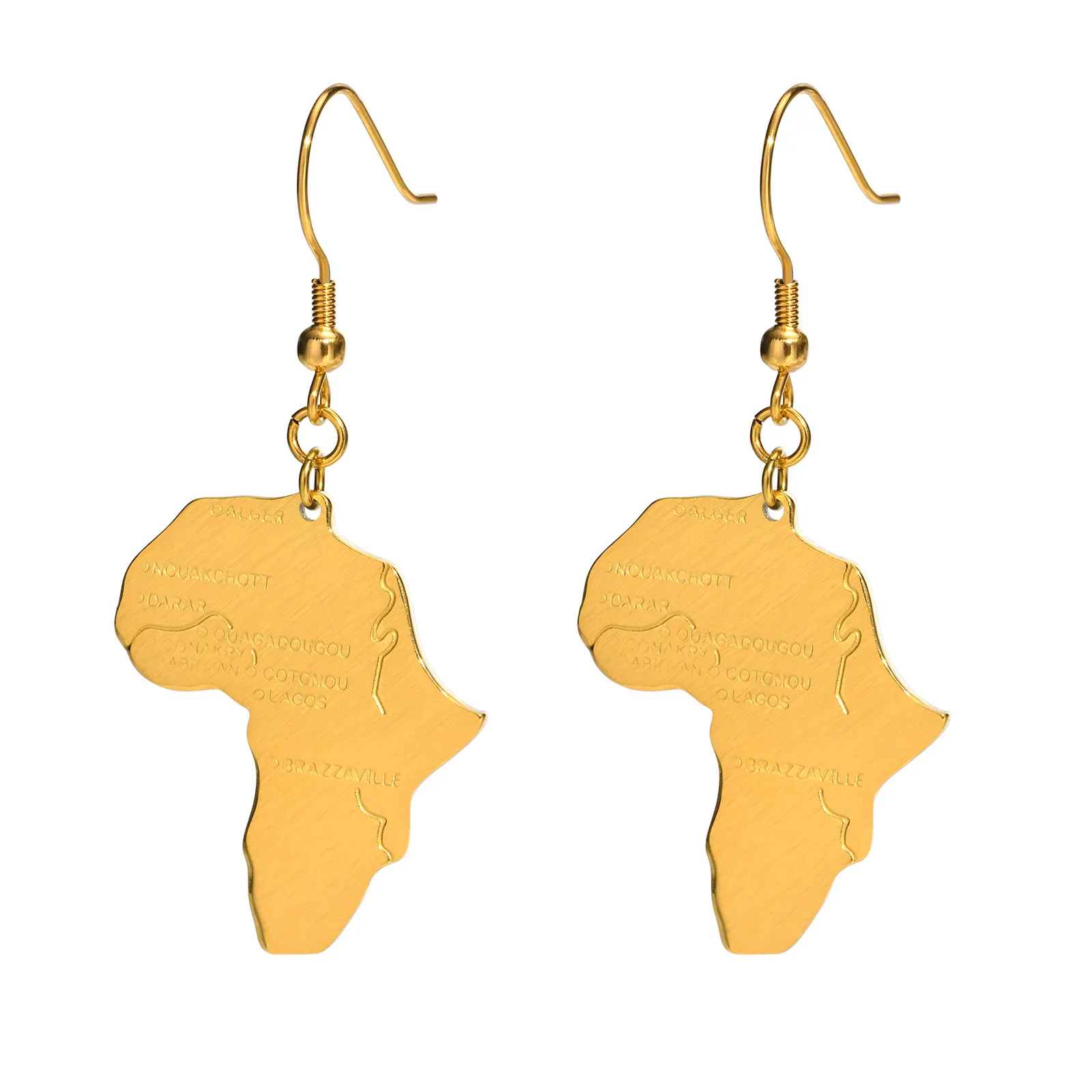 Energinox Minority Simple Personality Women Gilded African Plate Map Stainless Steel Earrings
Energinox Minority Simple Personality Women Gilded African Plate Map Stainless Steel Earrings