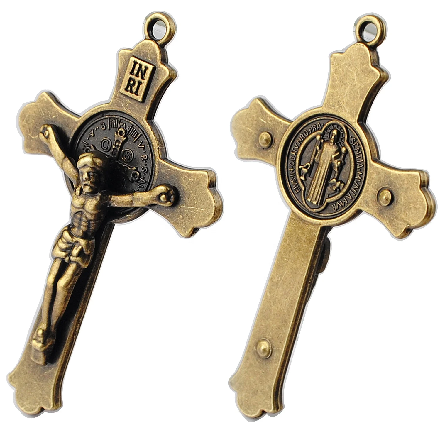 76x45mm Antique Bronze Plated Zinc Alloy Metal St.Benedict Crucifix and Cross Pendant
76x45mm Antique Bronze Plated Zinc Alloy Metal St.Benedict Crucifix and Cross Pendant