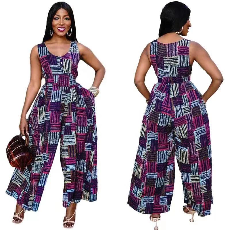 Fashion Women Printing Clothing 2021 Casual One Piece Jumpsuit Flare Long Pants Set for Ladies, 1 color
Fashion Women Printing Clothing 2021 Casual One Piece Jumpsuit Flare Long Pants Set for Ladies, 1 color