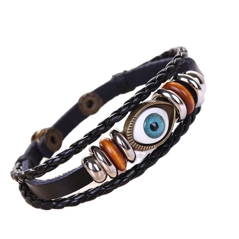 Retro Eyes Eyeball Multi-layer Adjustable Leather Beaded Bracelet Handmade Woven Jewelry Wholesale
Retro Eyes Eyeball Multi-layer Adjustable Leather Beaded Bracelet Handmade Woven Jewelry Wholesale