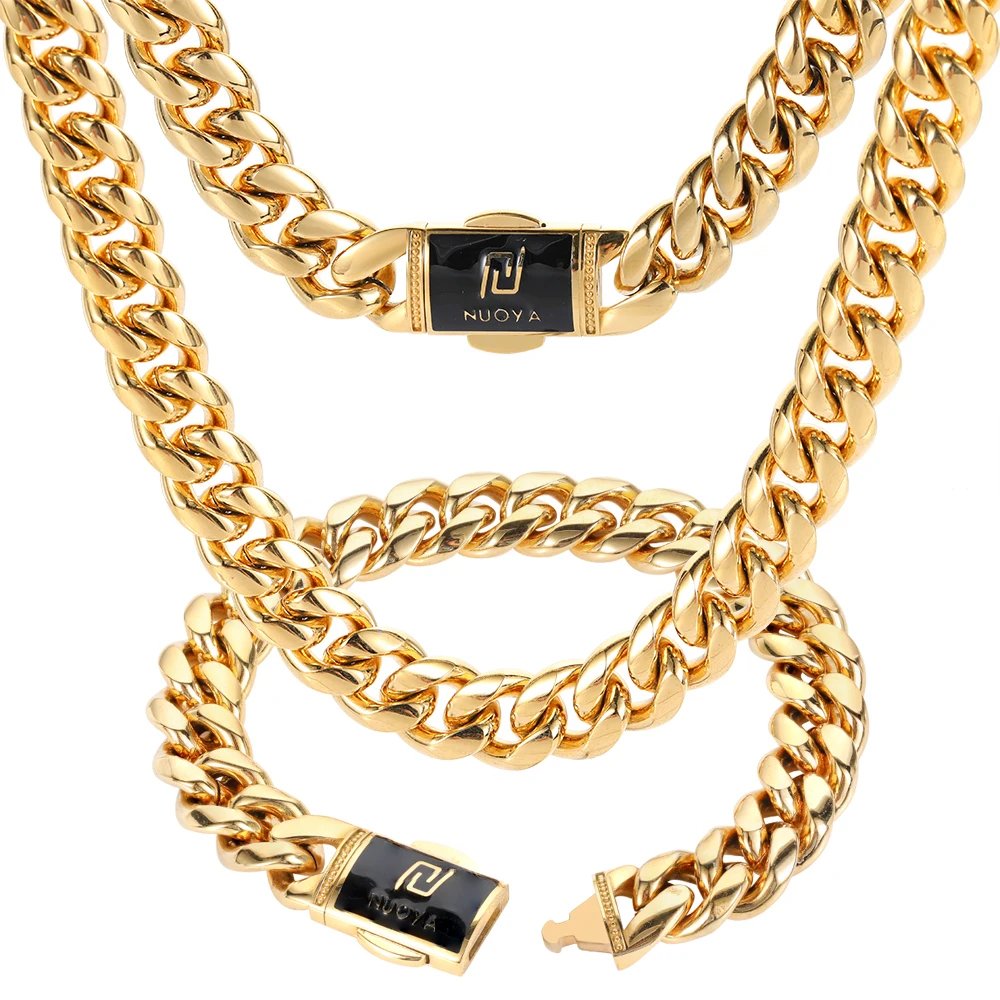 Wholesale 18K Hip Hop Men Gold Chain Miami Cuban Link Stainless Steel Necklace Chain For Men, Silver,gold
Wholesale 18K Hip Hop Men Gold Chain Miami Cuban Link Stainless Steel Necklace Chain For Men, Silver,gold