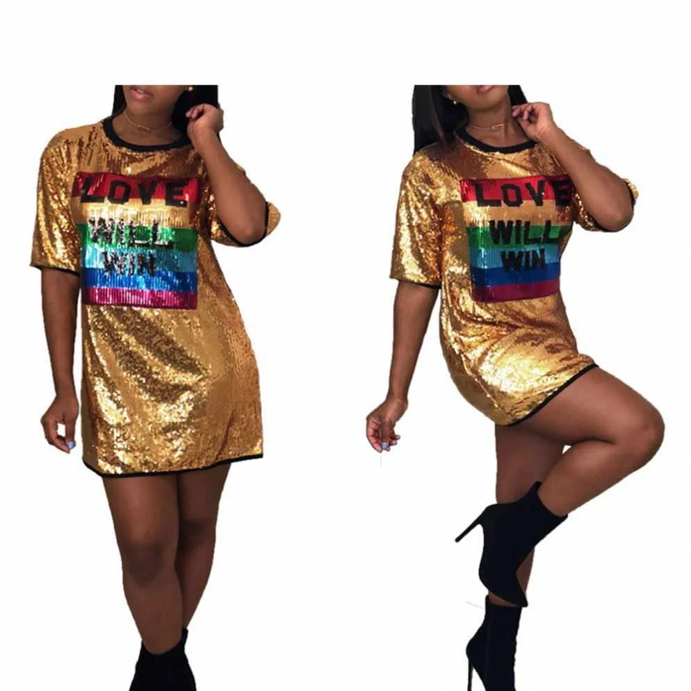 Personality Sequin Short Sleeve Mini Dresses Ropa De Mujer Women Clothing, Customized color
Personality Sequin Short Sleeve Mini Dresses Ropa De Mujer Women Clothing, Customized color