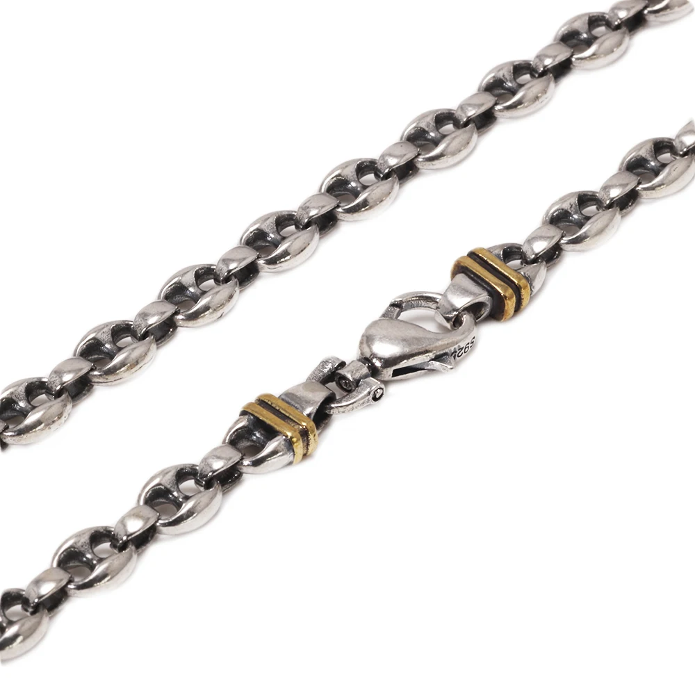 Solid 925 Sterling Silver 7mm Necklace Coffee Bean Chain for Men Retro Antique Punk Style Cute Fine Jewelry
Solid 925 Sterling Silver 7mm Necklace Coffee Bean Chain for Men Retro Antique Punk Style Cute Fine Jewelry