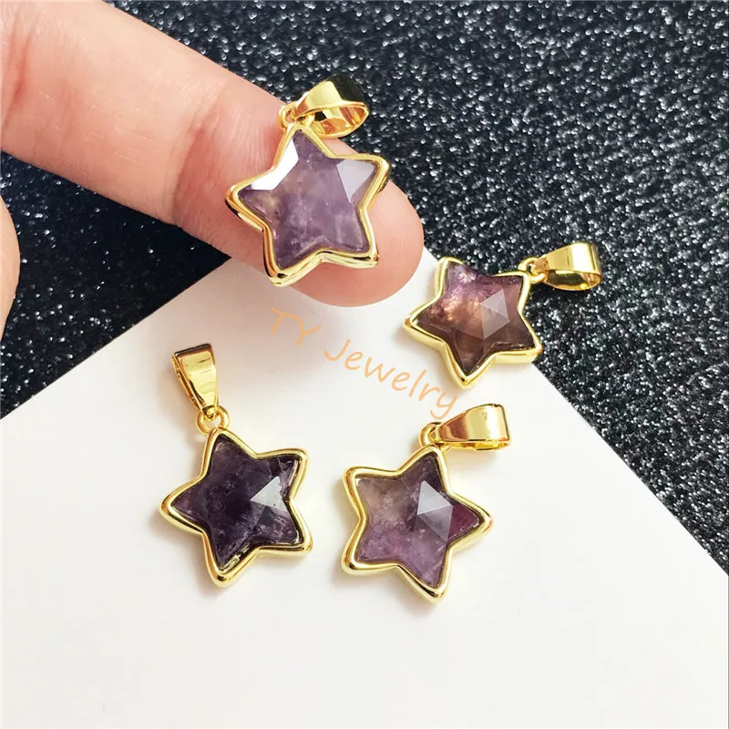 Amethyst stone pentagonal shape pendant pendant charm for Jewelry DIY for choker for necklace, As the pic showed
Amethyst stone pentagonal shape pendant pendant charm for Jewelry DIY for choker for necklace, As the pic showed