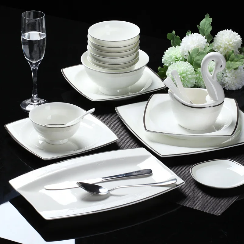 Top Fashion 60 Pcs Simplicity Silver Romance Ceramic Dinnerware Sets, Decoration with liquid gold
Top Fashion 60 Pcs Simplicity Silver Romance Ceramic Dinnerware Sets, Decoration with liquid gold
