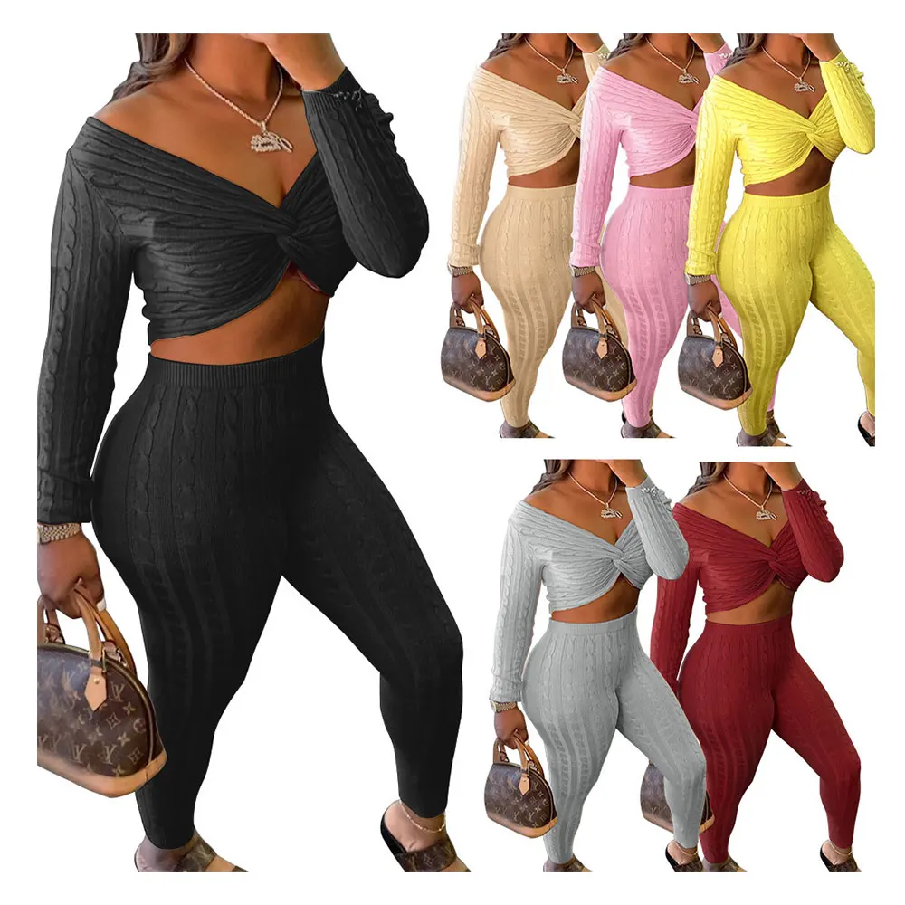 Autumn Casual Women Clothing Outfit 2020 Sweater Knot Crop Top Leggings Sexy Tracksuits Two Piece Pants Set, Picture color
Autumn Casual Women Clothing Outfit 2020 Sweater Knot Crop Top Leggings Sexy Tracksuits Two Piece Pants Set, Picture color