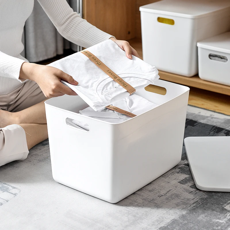 L plastic pp clothes storage box home organizer toys store boxes plastic containers with lid, White
L plastic pp clothes storage box home organizer toys store boxes plastic containers with lid, White