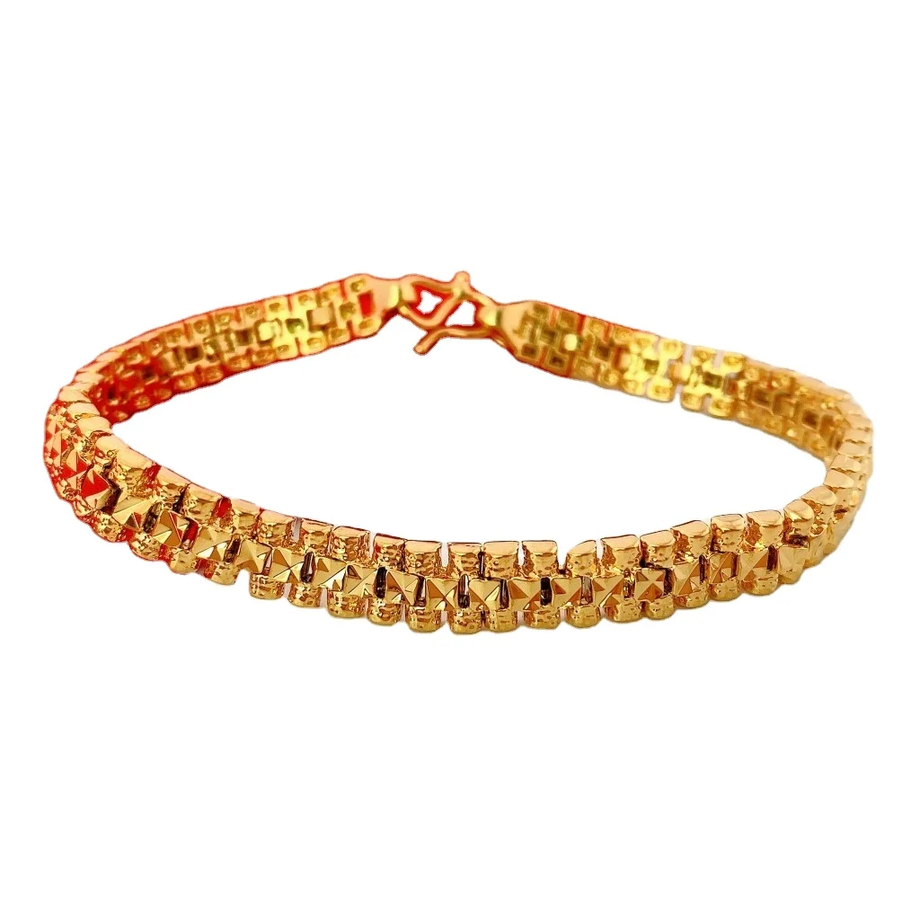 

Gold-Plated Frosted Bracelet Women Long-Lasting Gold Coin Jewelry Fashion Vietnam Sand Gold Bracelet