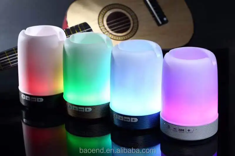 HF-Q6 portable wireless speaker with led Night light and mobile stand/Pen container quran lamp Colorful discoloration - ANKUX.COM