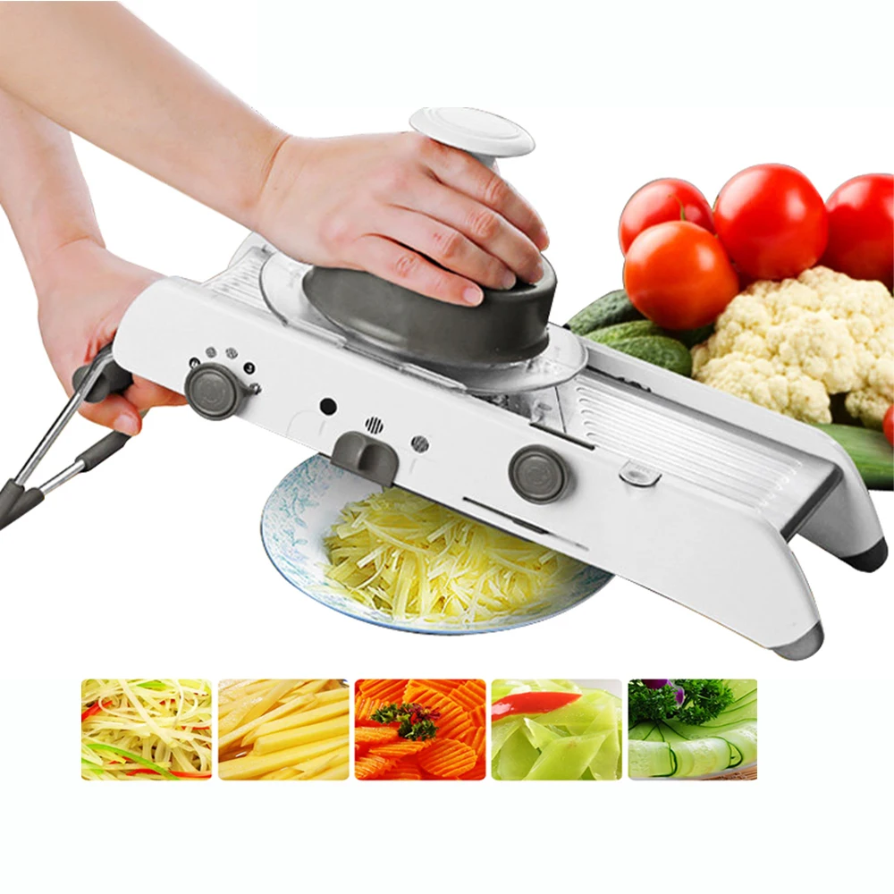 Manual Vegetable Slicer Chopper And Cutter Professional Grater With Adjustable 304 Stainless Steel Blades Vegetable Kitchen Tool, Grey+white
Manual Vegetable Slicer Chopper And Cutter Professional Grater With Adjustable 304 Stainless Steel Blades Vegetable Kitchen Tool, Grey+white