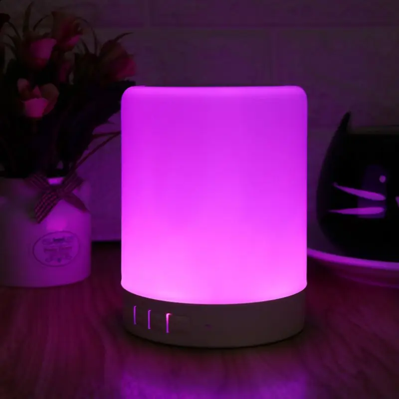 Colorful LED Light Touch speaker smart Portable Wireless bt Speaker 7 Adjustable Different Color Night Light, White 
Colorful LED Light Touch speaker smart Portable Wireless bt Speaker 7 Adjustable Different Color Night Light, White