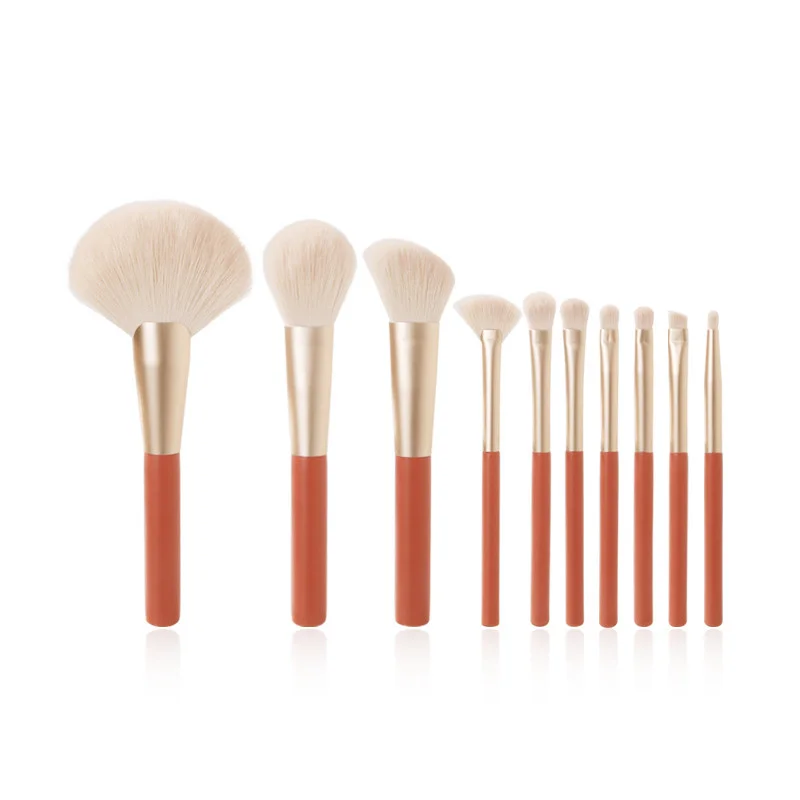 ZNYBEAUTY 10pcs makeup brush set with light orange wooden handle professional makeup tools soft full loose hair beginner makeup
ZNYBEAUTY 10pcs makeup brush set with light orange wooden handle professional makeup tools soft full loose hair beginner makeup