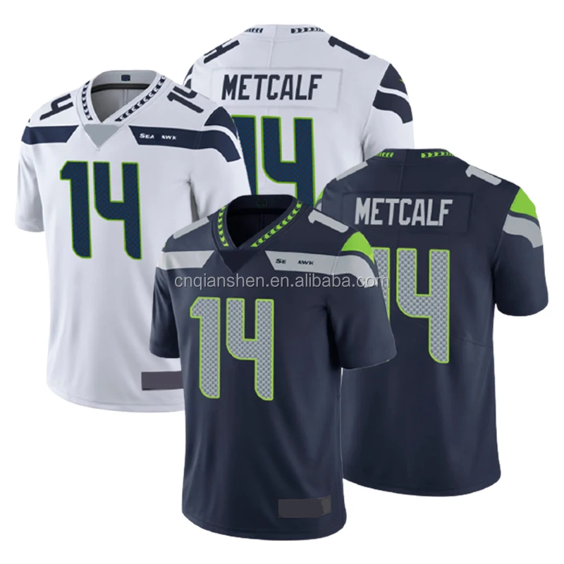 DK Metcalf 14 American Football Club Uniform Jersey Top Quality 3D Embroidery Mens Sports Shirt Wear Drop Shipping Wholesale
DK Metcalf 14 American Football Club Uniform Jersey Top Quality 3D Embroidery Mens Sports Shirt Wear Drop Shipping Wholesale
