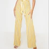 Frilled sleevelss straight striped jumpsuit pants for women 2019