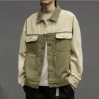 Square Collar Casual Color Block Workout Jacket Custom Cotton High Quality Multi Pocket Jacket