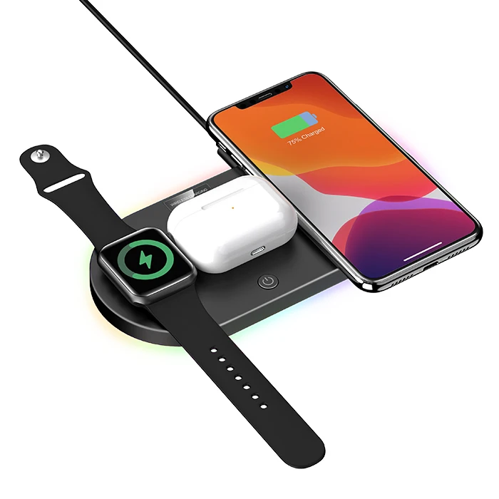 Portable Multi Wireless Charger Pad For iphone 13 pro Fast Charging 4 in 1 QI Wireless Charger Station For Apple Watch
Portable Multi Wireless Charger Pad For iphone 13 pro Fast Charging 4 in 1 QI Wireless Charger Station For Apple Watch